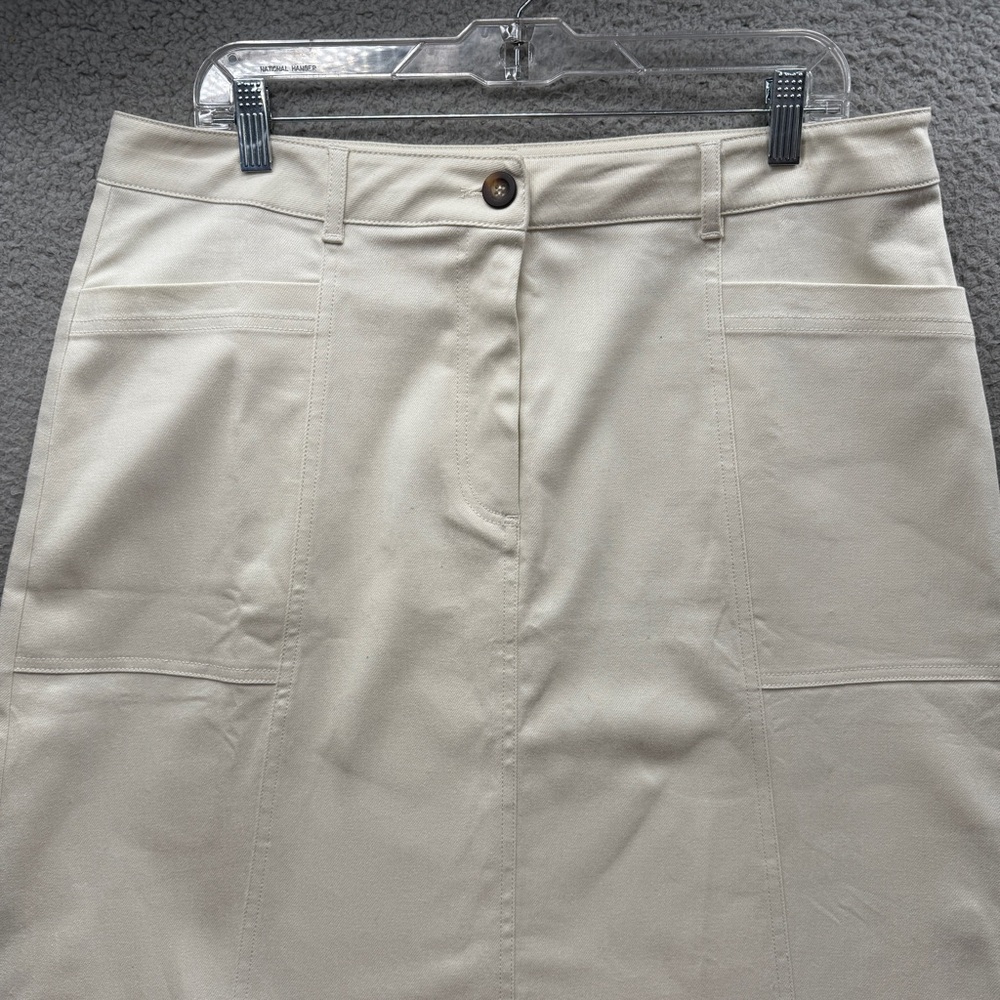 NWT Boden Women's Size 12L Glorious British Style Mini Skirt Beige White Pockets - Picture 7 of 16
